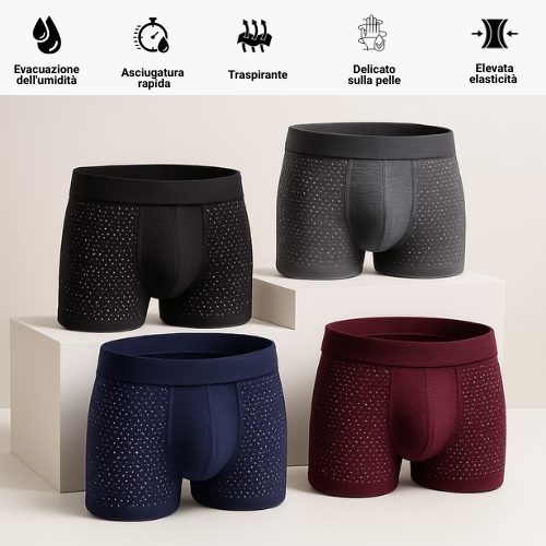 BOXER IN FIBRA DI BAMBÙ – COMODITÀ TUTTO IL GIORNO